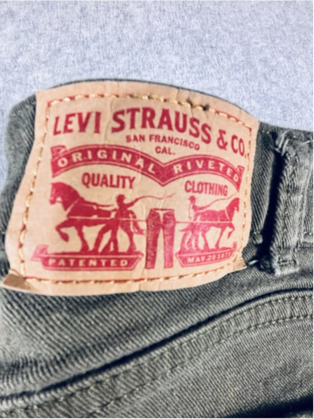 Levis 721 High Rise Skinny Jeans Womens W25 L30 Olive Green Stretch Pants - Picture 5 of 11